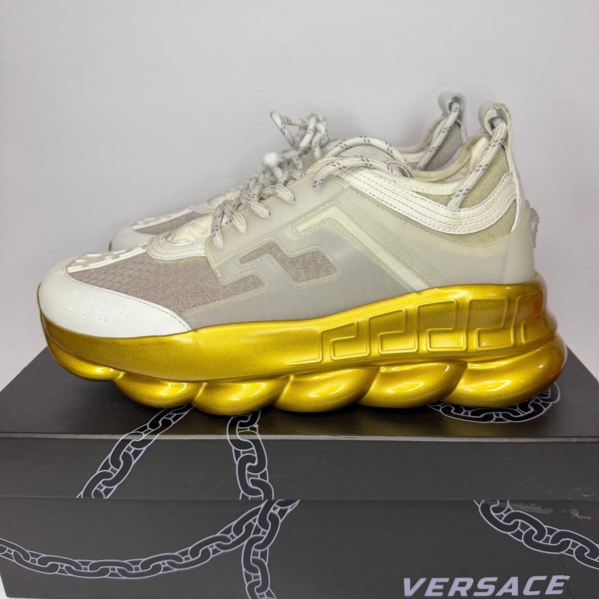 Versace Chain Reaction White Gold Sole