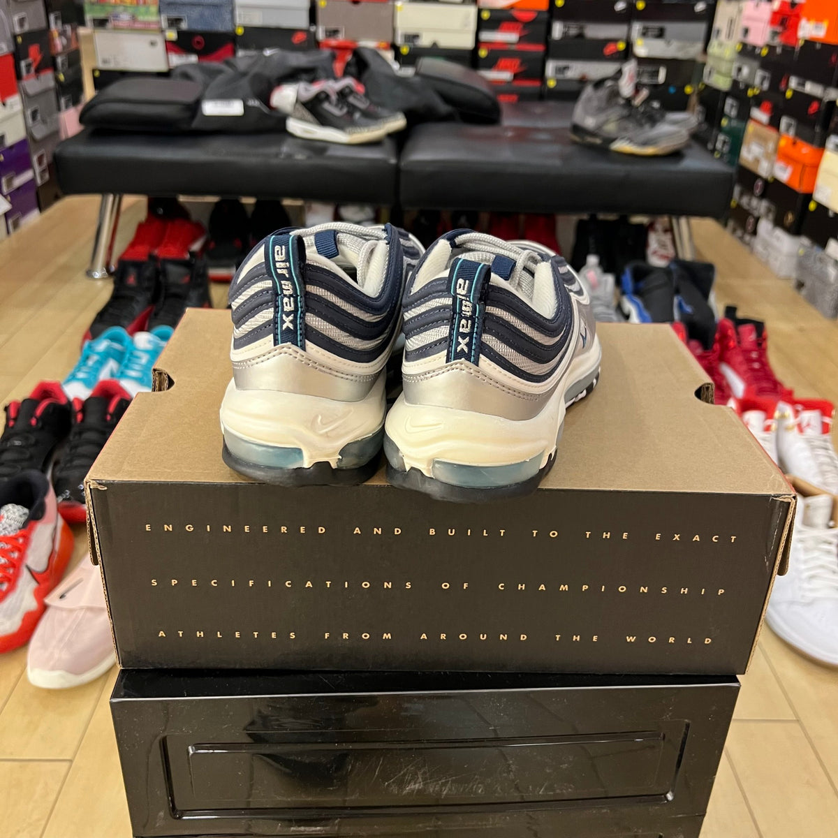 Nike Air Max 97 Metallic Silver Chlorine Blue